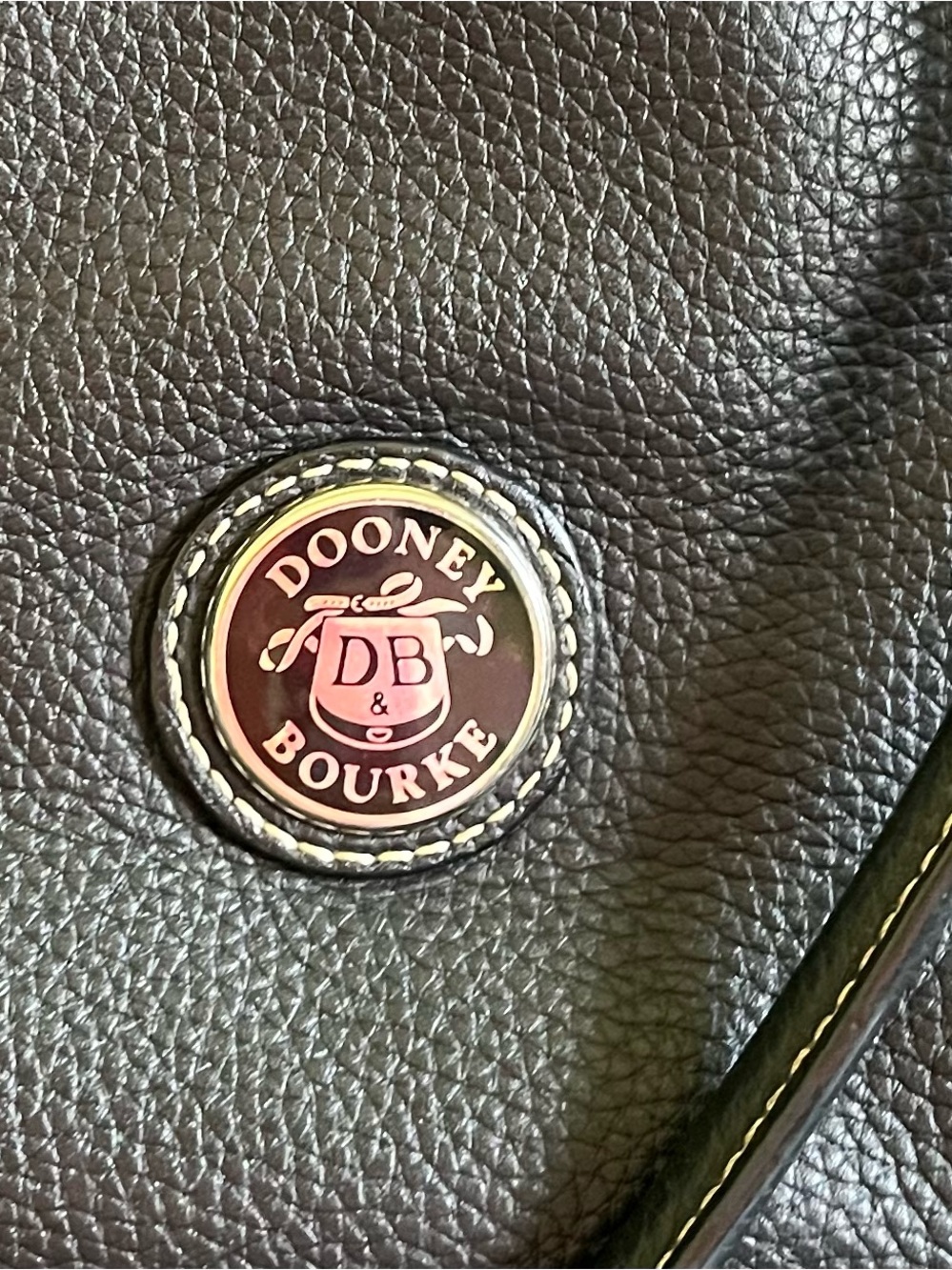 Dooney & Bourke Black Pebbled Leather Satchel - Picture 2 of 7